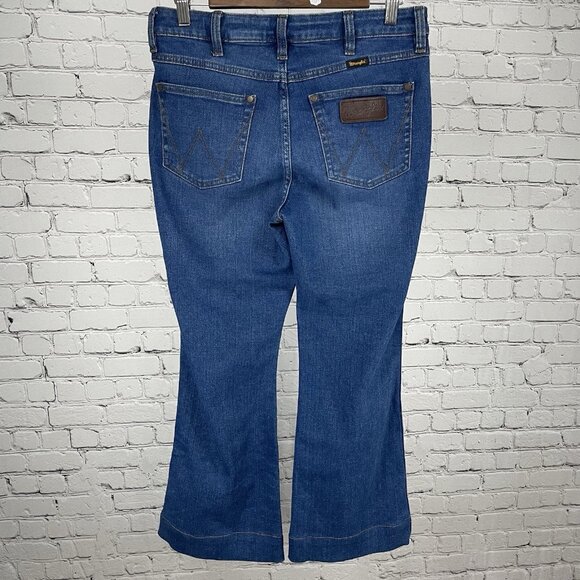 Wrangler Retro Denim High Rise Trouser Boot Flare Stretch Jeans Size 29 (30x27) - Picture 2 of 12